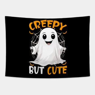 Halloween Creepy But Cute Ghost Funny Saying Tapestry