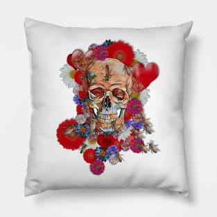 Skull Flower Power II Pillow