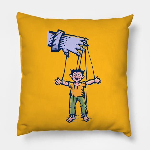 Puppet Show Deep Meaning Pillow by GeeTee