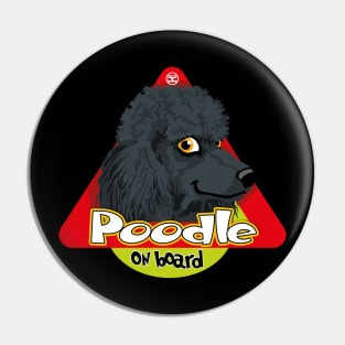 Giant Poodle on Board - Black Pin