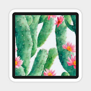 Watercolor cactus plant cactus pattern Magnet