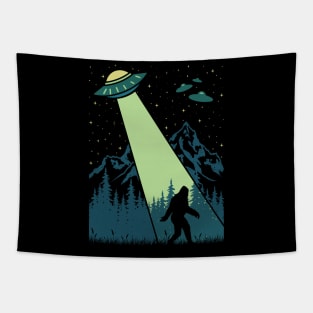 Bigfoot Ufo Abduction Sasquatch Tapestry