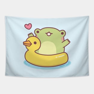 Cute Frog With Ducky Pool Float Tapestry