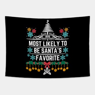 Santa's List Hilarious Christmas Jokes Saying Gift Idea - Most Likely to Be Santa's Favorite - Funny Christmas Tapestry