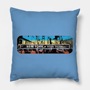 New York Street Scene Pillow