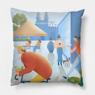 Zagreb Cityscape Pillow