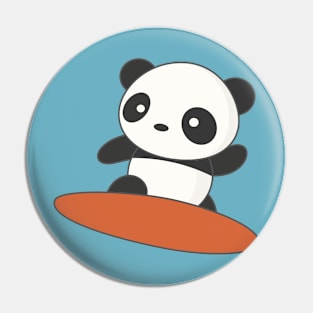 Kawaii Cute Surfing Panda T-Shirt Pin