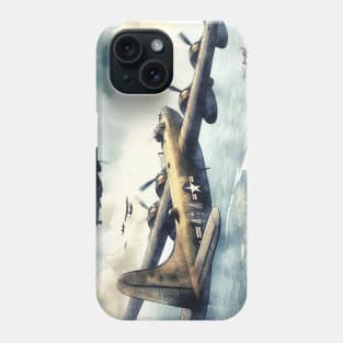 Fantasy illustration of WWII aircraft in battle Phone Case