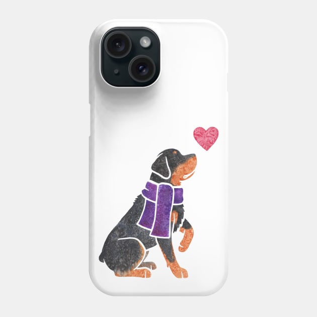 Watercolour Rottweiler Phone Case by animalartbyjess