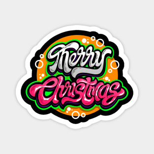 Merry Christmas Typography Lettering Magnet