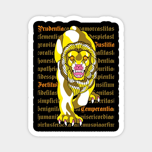 Golden Lion Magnet by ManicMonkeyPix