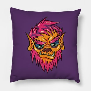 Retro style wolf man werewolf Pillow