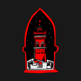 Watch tower in red T-Shirt