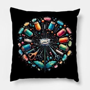 Sewing And Quilting Dandelion Flowers Pillow