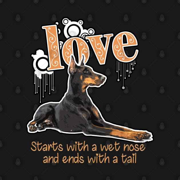 Dobie Mom print Funny Gift for Doberman Dog Mom by theodoros20