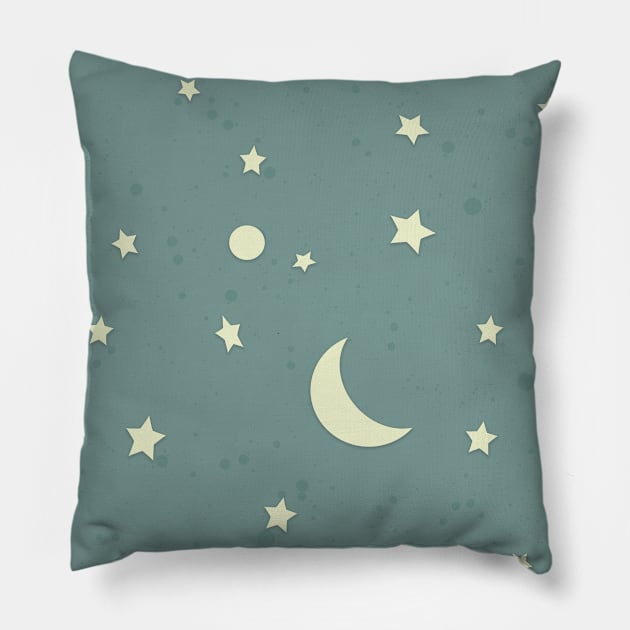 Sun and Stars Pattern Pillow by speckled