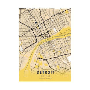 Detroit - Michigan Yellow City Map T-Shirt