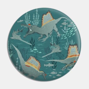 Dino Spinosaurus Underwater Life Pin