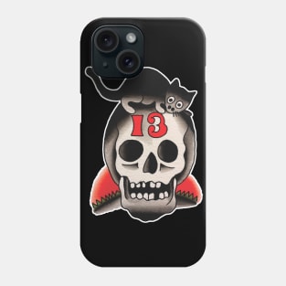 13 Cat Skull Tattoo Design Phone Case