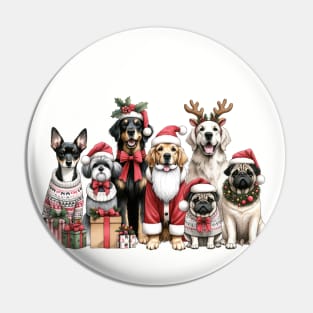 Christmas Dogs Family Pin
