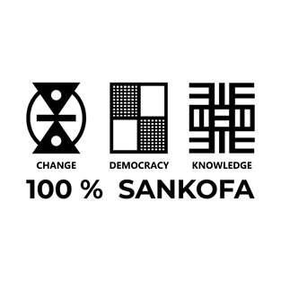 100% Sankofa. African Adinkra Sankofa Symbols. T-Shirt