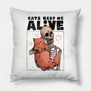 Cats Keep Me Alive - Dead Skull Evil Gift Pillow