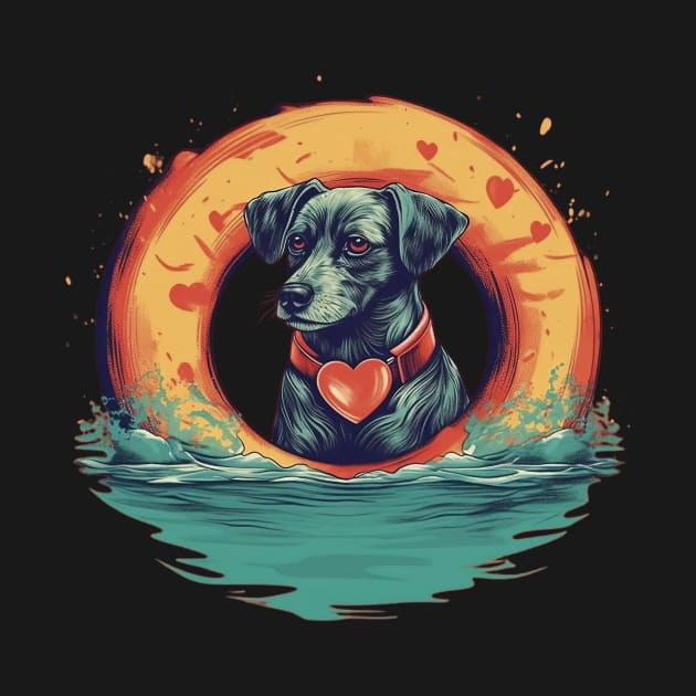 Swimming dog by GreenMary Design