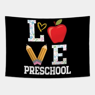 Love Preschool Student Teacher Happy Back To School Day Tapestry