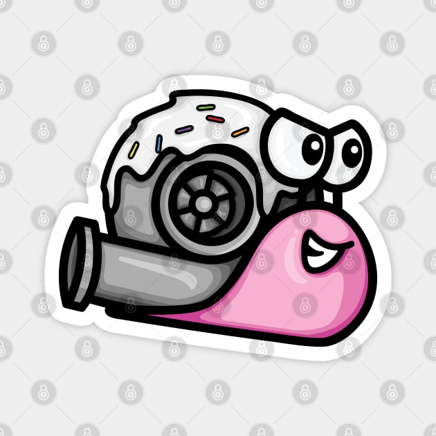 Turbo Snail - Pink and White Donut Magnet by hoddynoddy