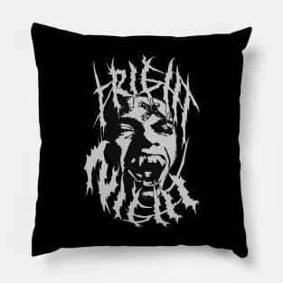 Fright Night, Retro Horror, (Black & White Version) Pillow