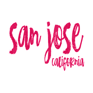 San Jose California - CA State Paint Brush Retro Red/Pink College Typography T-Shirt