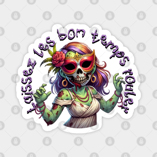 Mardi Gras Zombie Magnet by HolidayBug