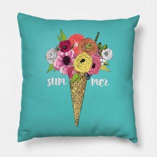 Ice Cream Floral Pillow