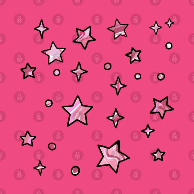 Pink Stars by RoserinArt