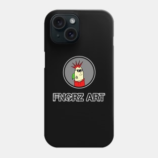 FNGRZ ART - Black Text - cartoon finger art artwork collection logo Phone Case