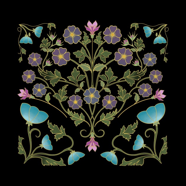 Art Nouveau Morning Glory Garden by LittleBunnySunshine