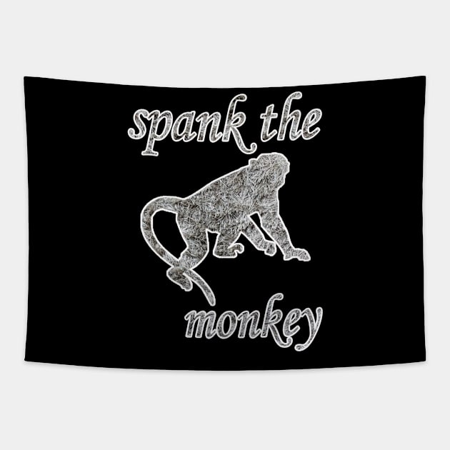 spank the monkey Tapestry by graficklisensick666