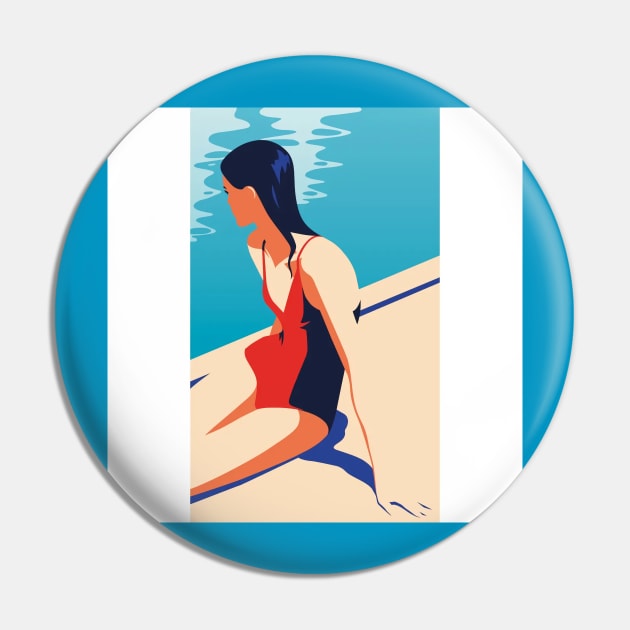 Swimming Time Pin by Bahar's Illustrations