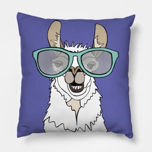 Very Peri Llama with glasses Pillow