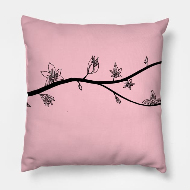 Cherry Blossoms Pillow by PsychedelicDesignCompany