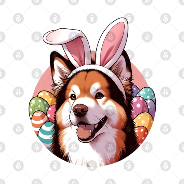 Kai Ken Enjoys Easter with Bunny Ears and Eggs by ArtRUs