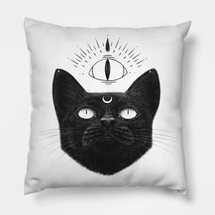 Lucky black cat Pillow