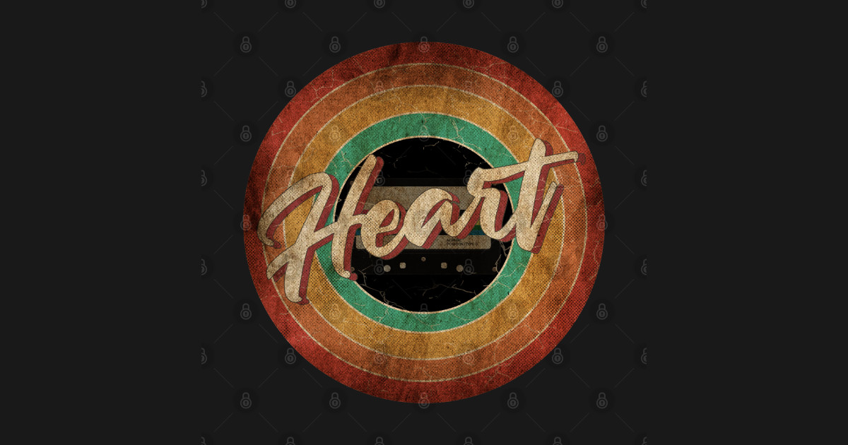 Heart Band Vintage Circle Art Heart Band TShirt TeePublic