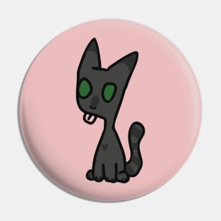 Silly Gray Cat Pin