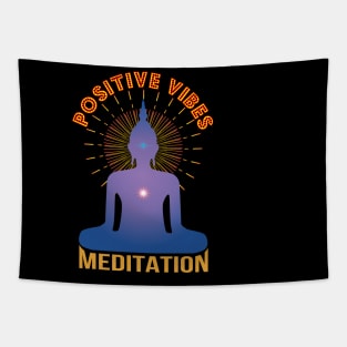 Positive Vibes Yoga Meditation Tapestry