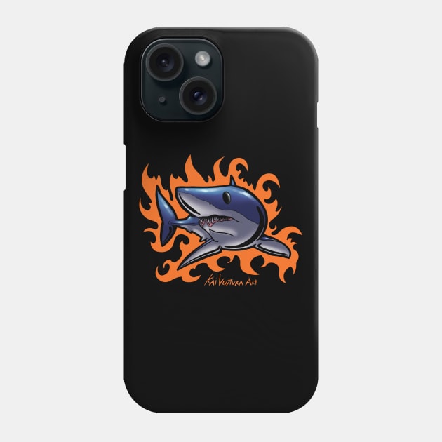 Mako Shark Surf Rad Design Phone Case by Kai Ventura