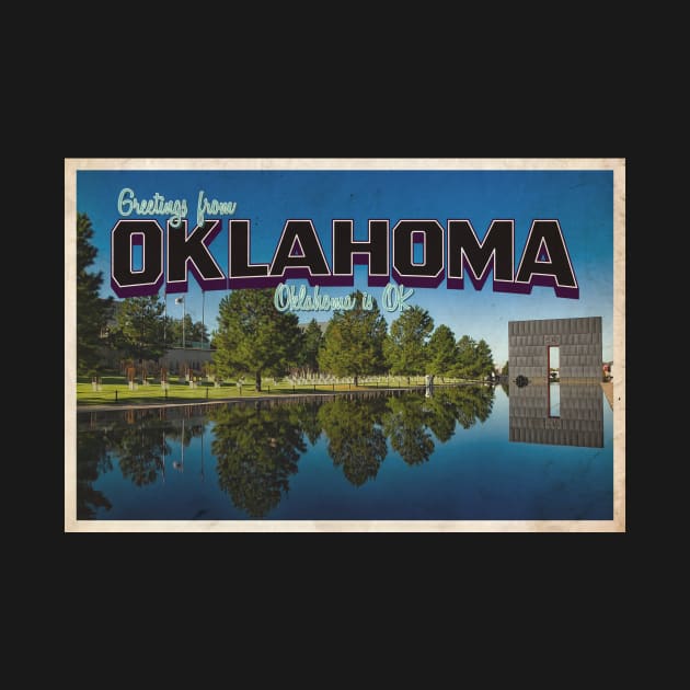 Greetings from Oklahoma - Vintage Travel Postcard Design by fromthereco