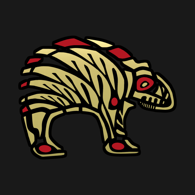 Tribal Black and Gold Bear Icon by PatricianneK