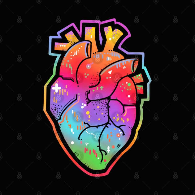 Rainbow anatomical heart by weilertsen