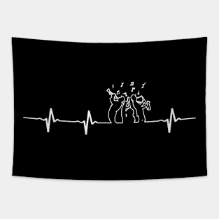 Jazz Blues Heartbeat T-shirt - Gift for Musicians Tapestry